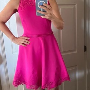 COPY - Ted Baker London Dress Women's Sleeveless Fit & Flare Flowy Lace Zip Bla…